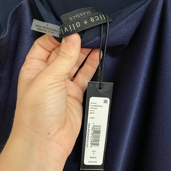 BRAND NEW Alice + Olivia Slip Dress | Navy | Size 2 - Picture 8 of 8